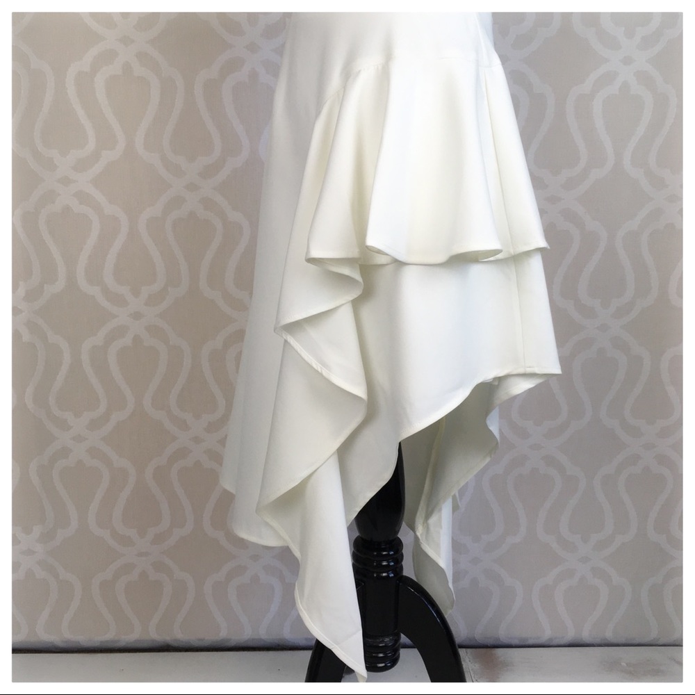 Summer White Asymmetrical Dress - Picture 6 of 8